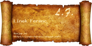 Linek Ferenc névjegykártya